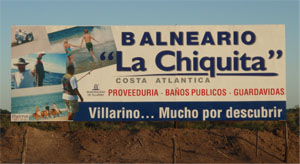 Cartel Acceso Ruta 3 hacia el sur